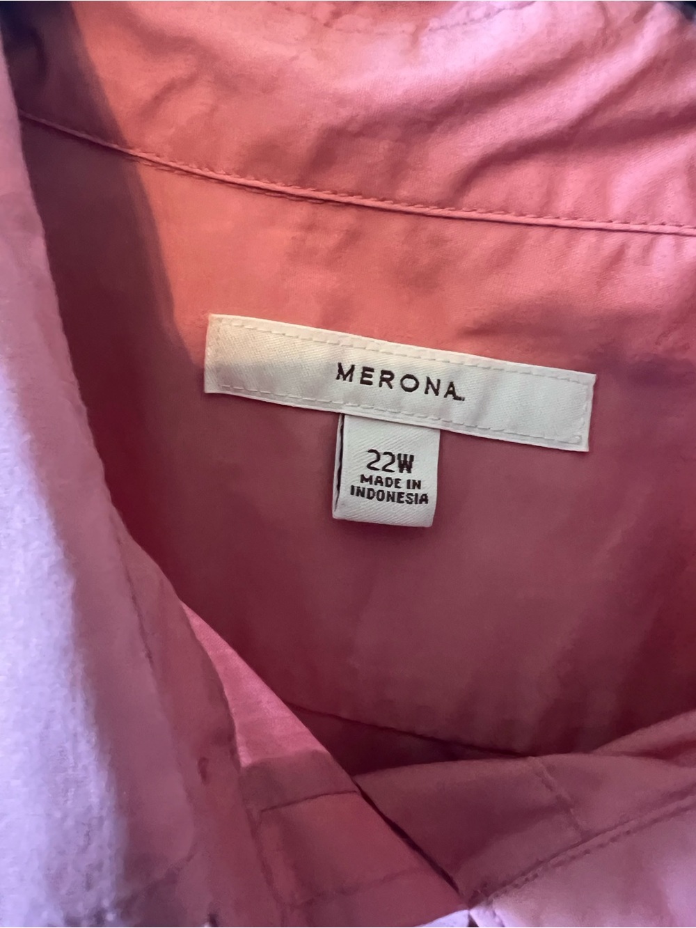 Merona Pink Button-Up Shirt 3/4 sleeve - Picture 2 of 9